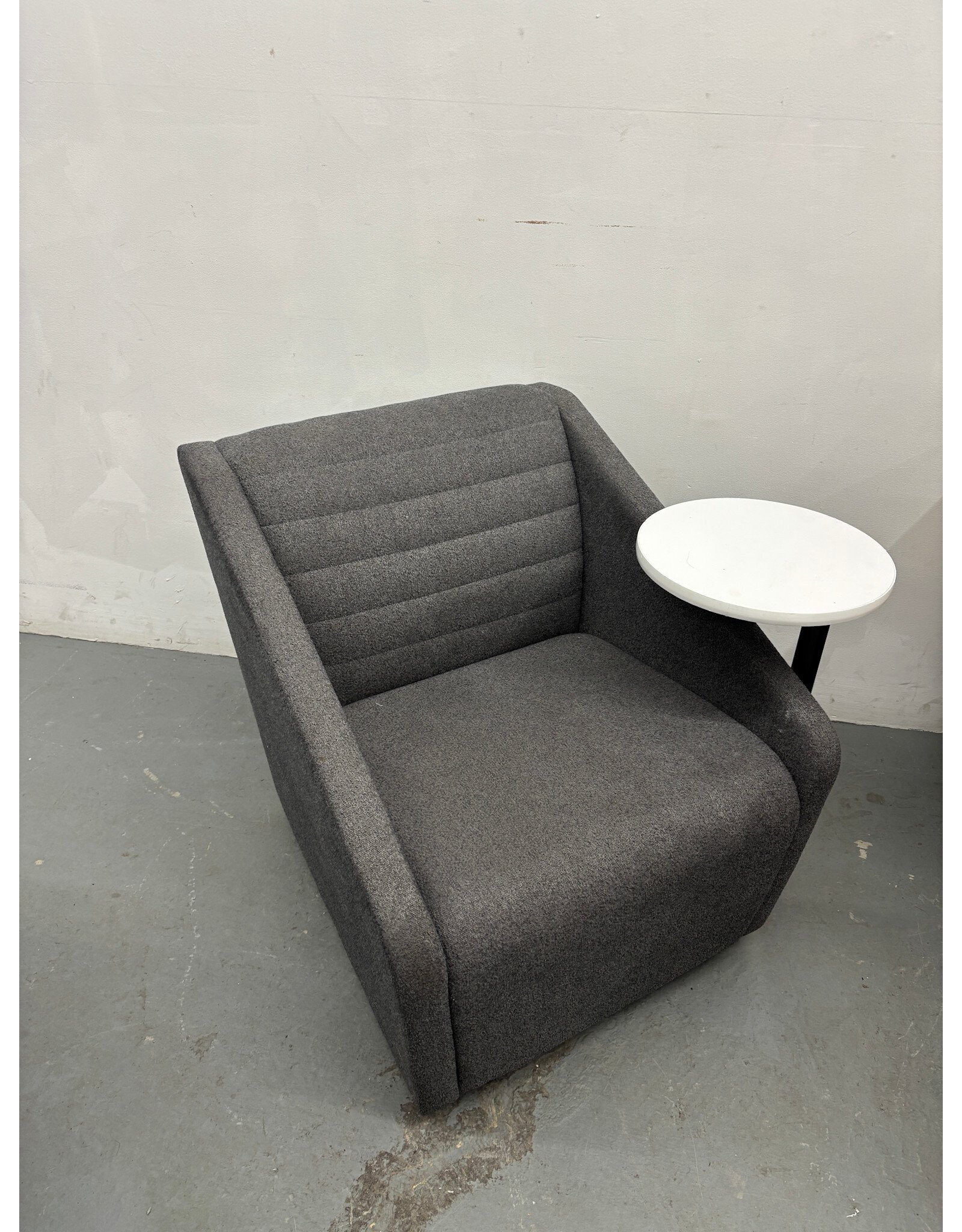 Gray Lounge Chair with Swivel Table