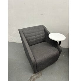 Gray Lounge Chair with Swivel Table