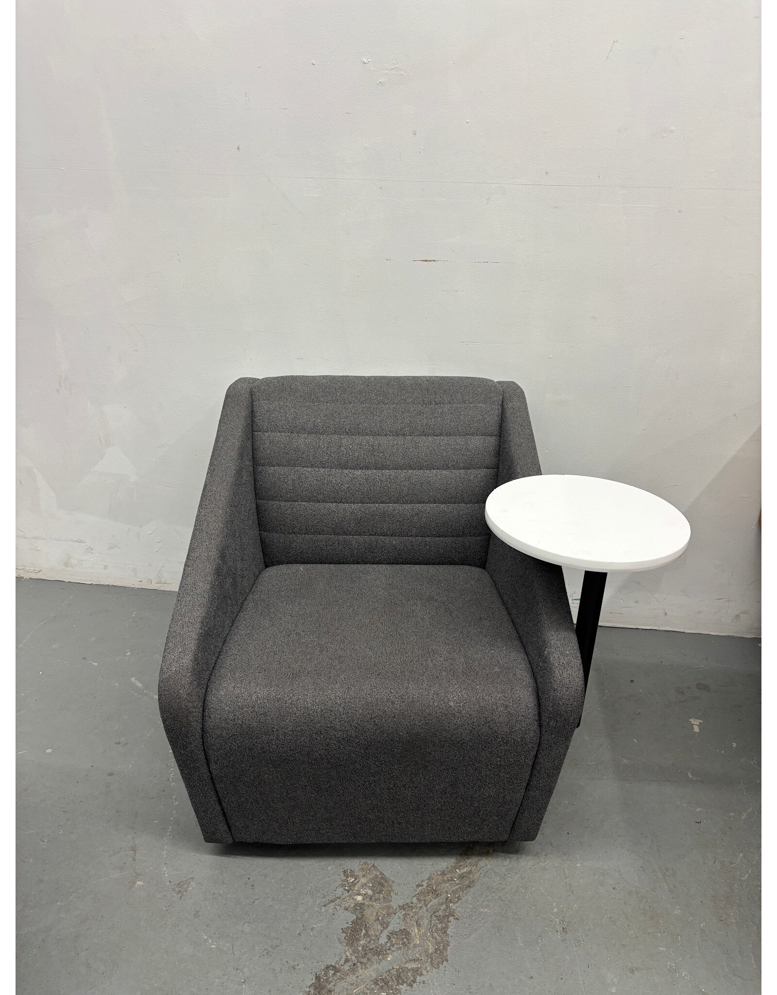 Gray Lounge Chair with Swivel Table