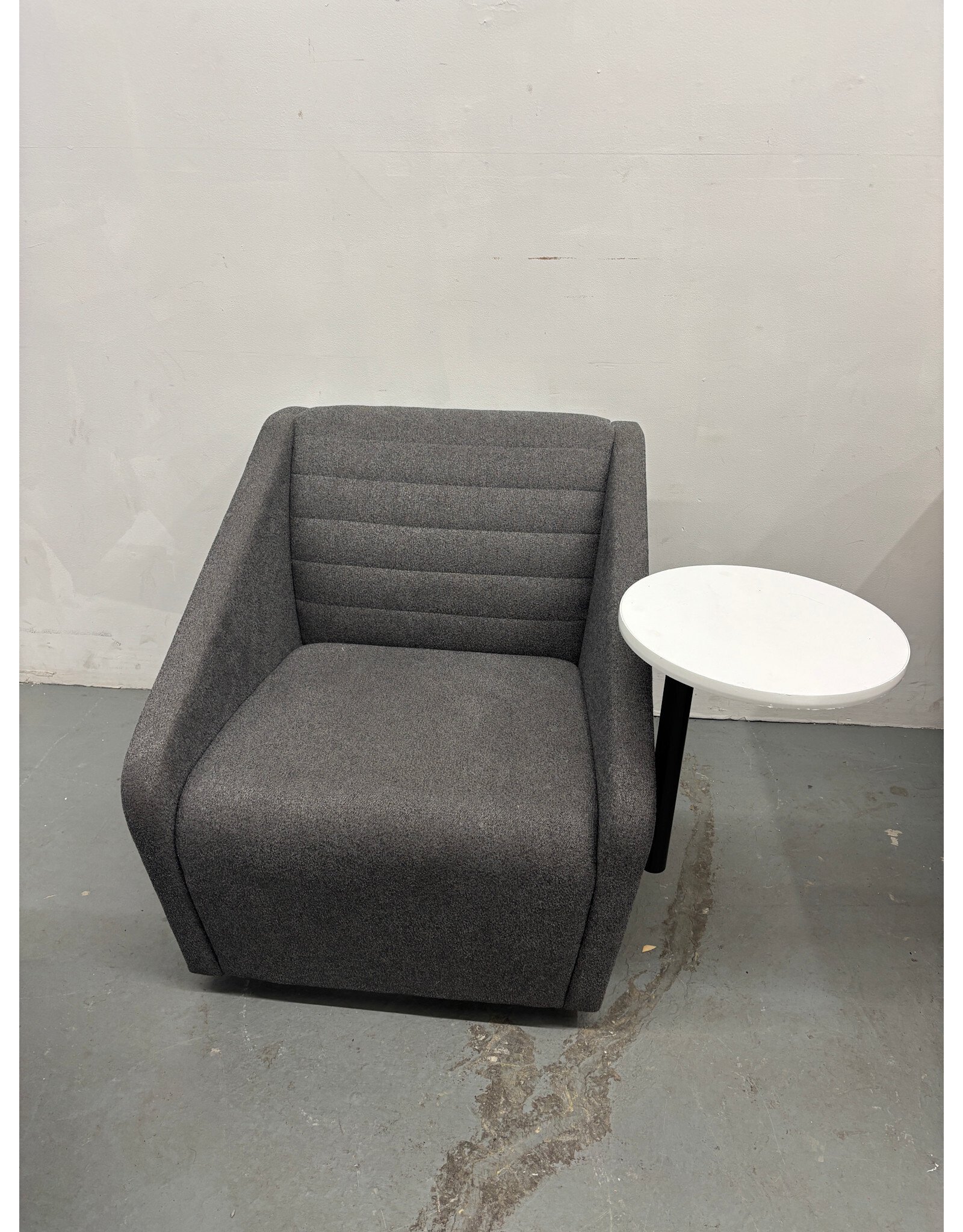 Gray Lounge Chair with Swivel Table