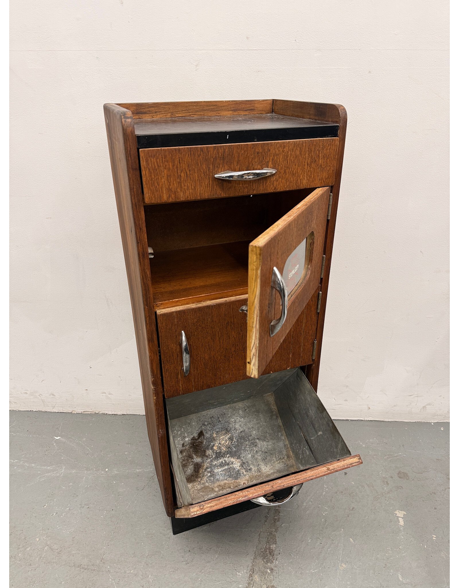 Antique Wooden Sterilizer Cabinet