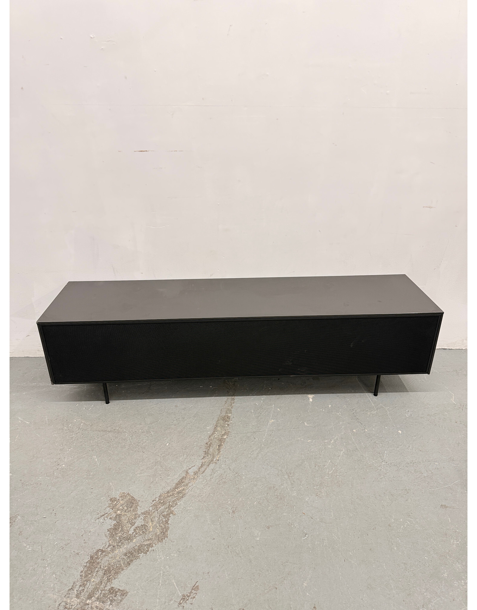 BlueGround Modern Black Low Tv Media Stand