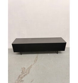 BlueGround Modern Black Low Tv Media Stand