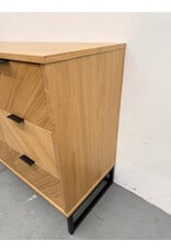 Modern 6-Drawer Wood Dresser with Metal Base