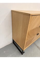 Modern 6-Drawer Wood Dresser with Metal Base