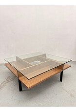 BDI Terrace Square Wood & Glass Coffee Table by BDI