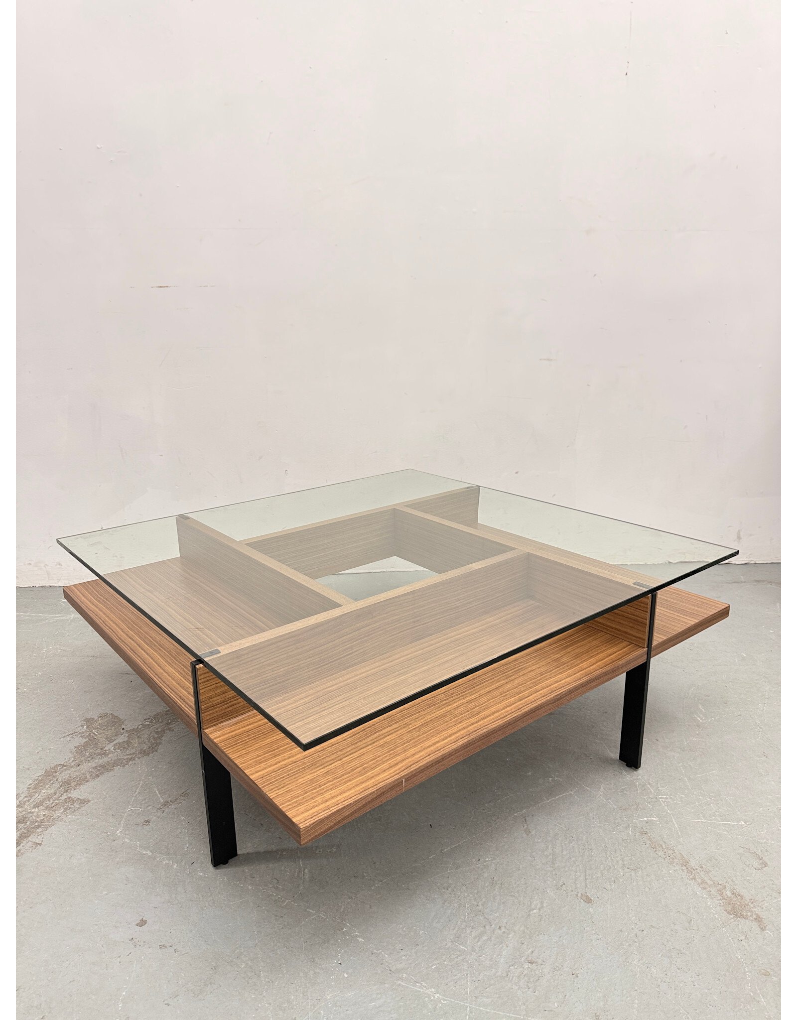 BDI Terrace Rectangular Wood & Glass Coffee Table by BDI