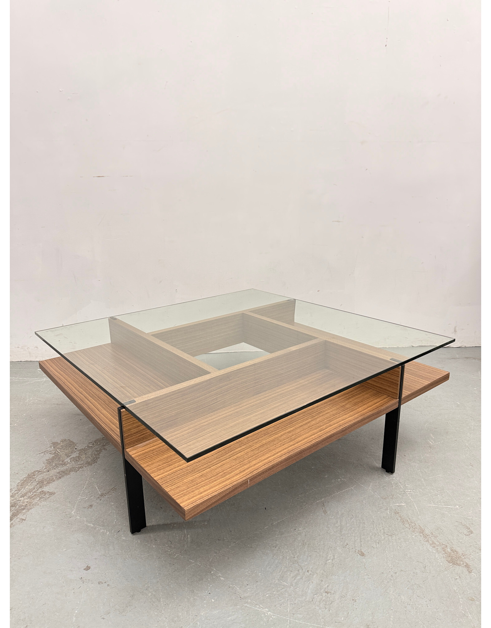 BDI Terrace Square Wood & Glass Coffee Table by BDI