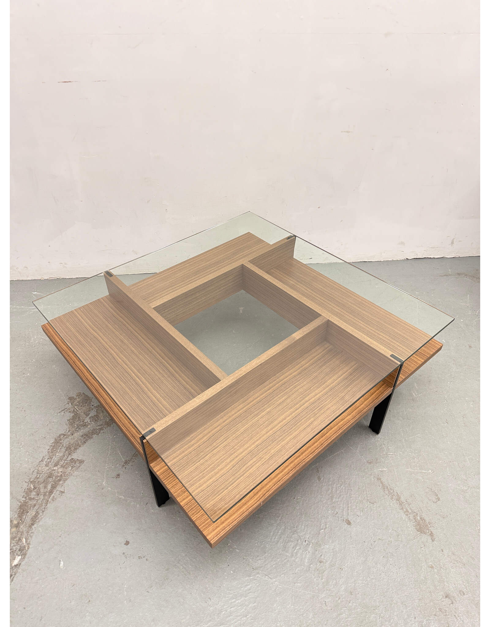 BDI Terrace Square Wood & Glass Coffee Table by BDI