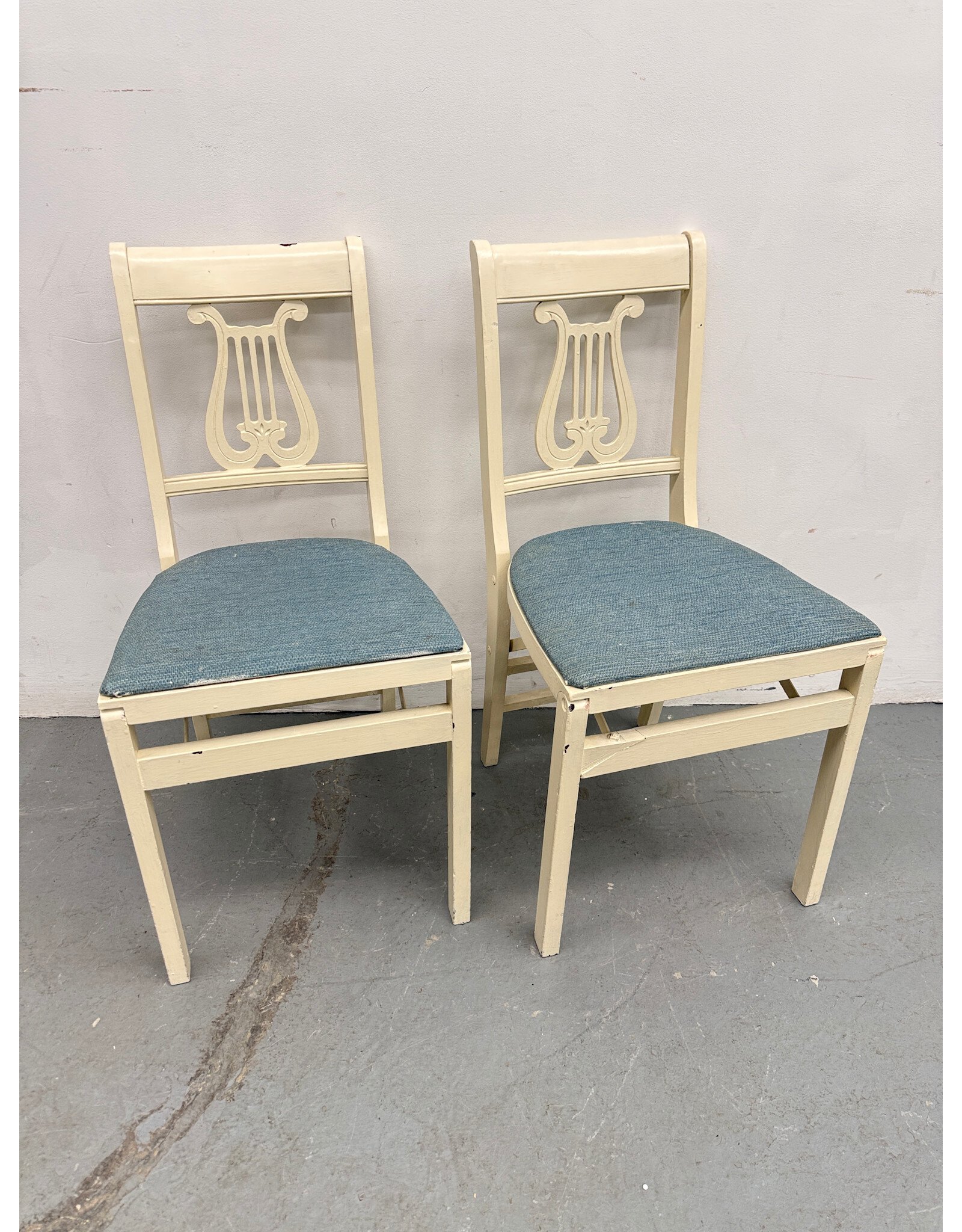 Folding Painted Harp Back Chair