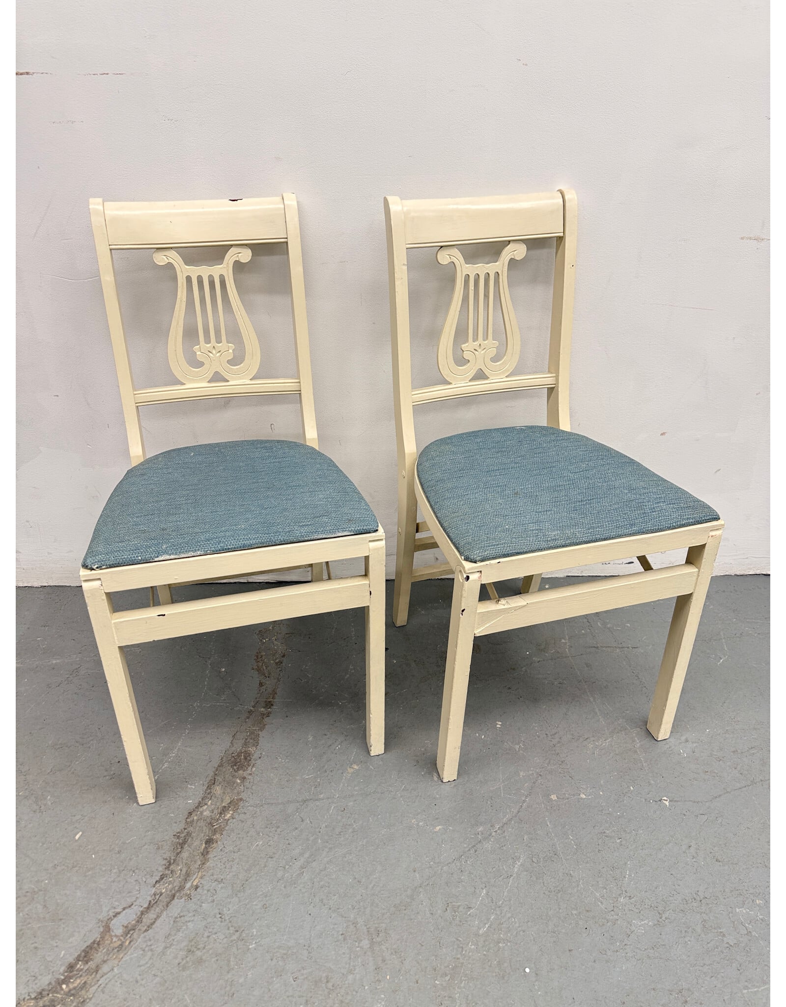 Folding Painted Harp Back Chair