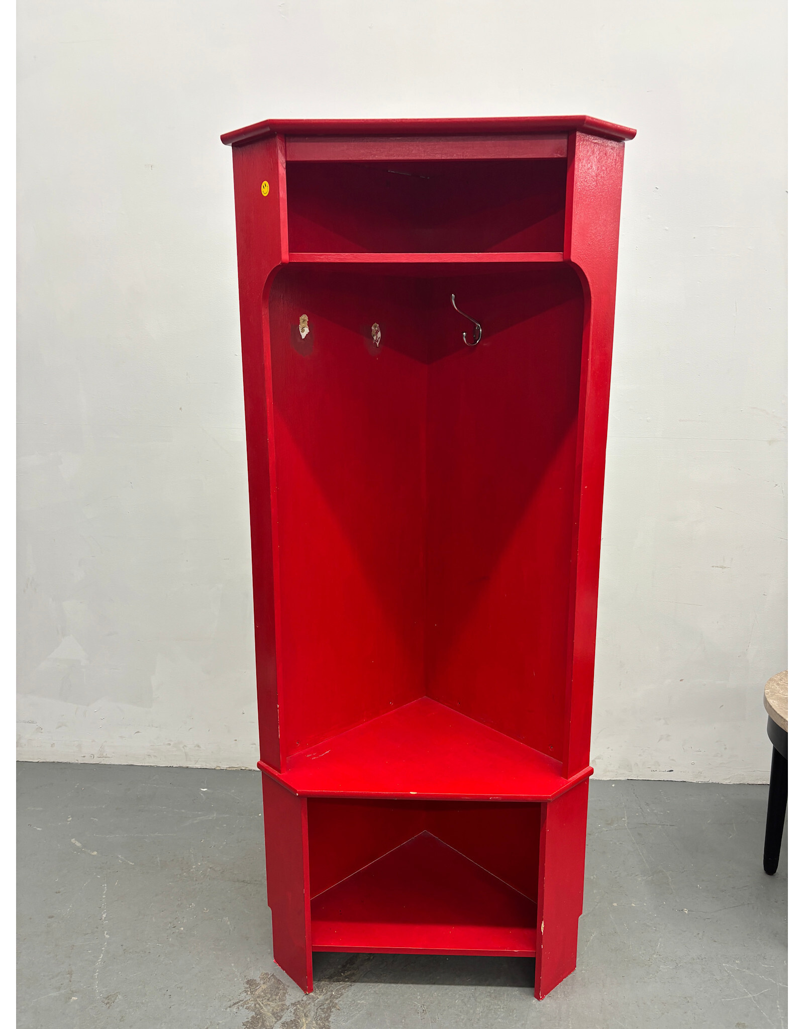 Wooden Red Corner Locker
