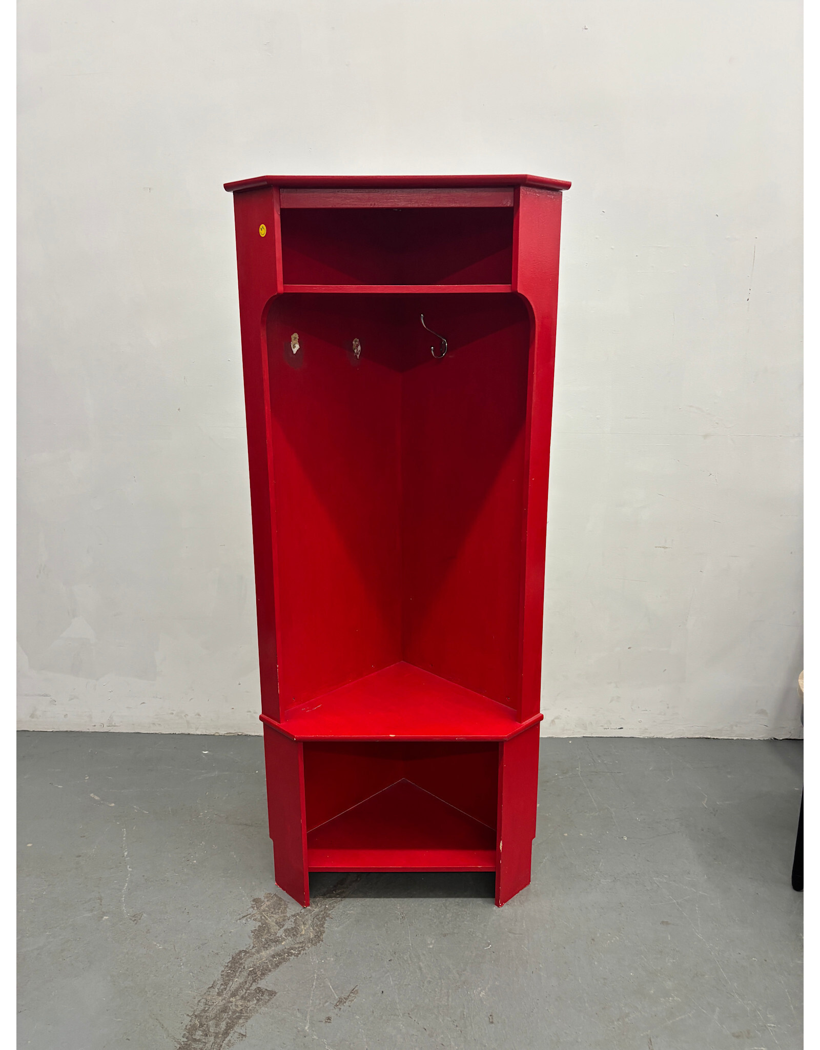 Wooden Red Corner Locker