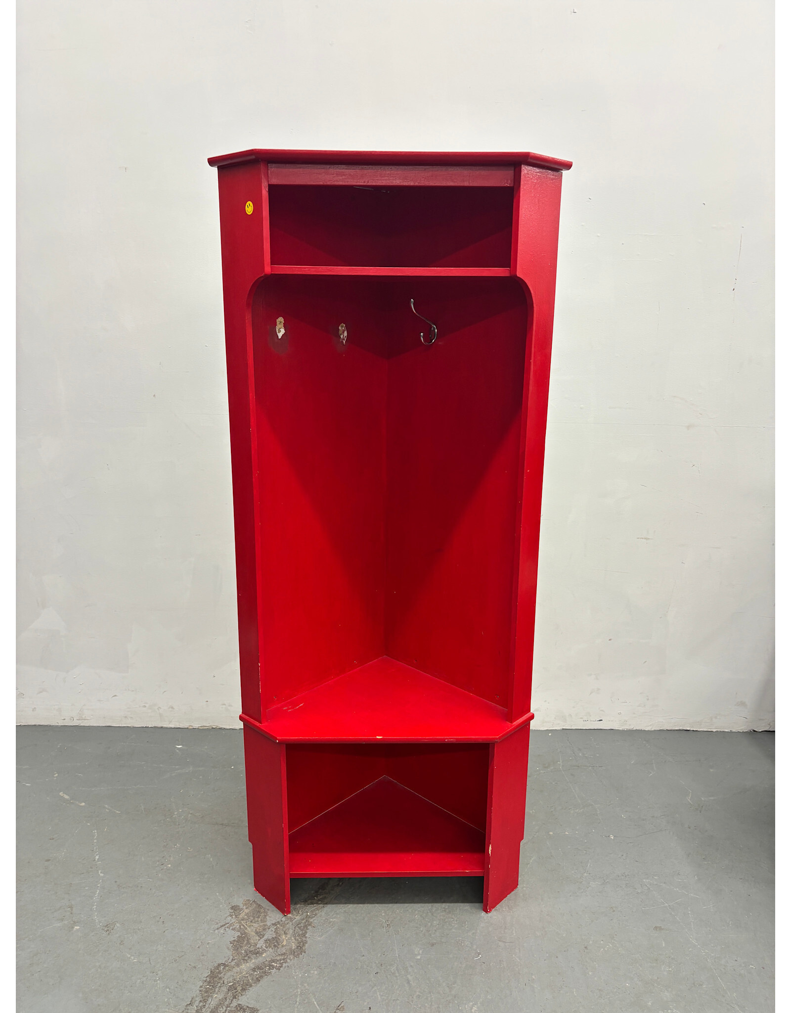 Wooden Red Corner Locker