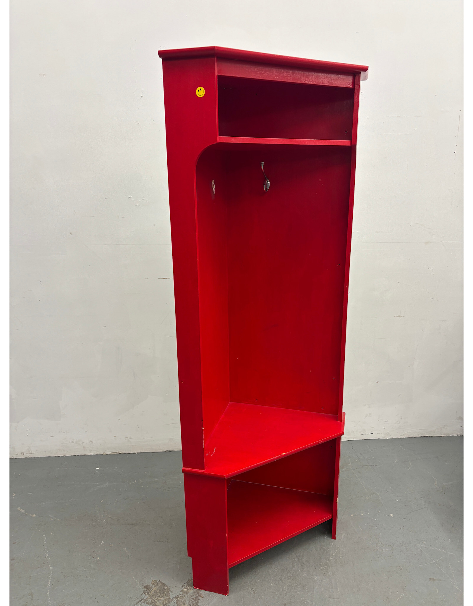 Wooden Red Corner Locker