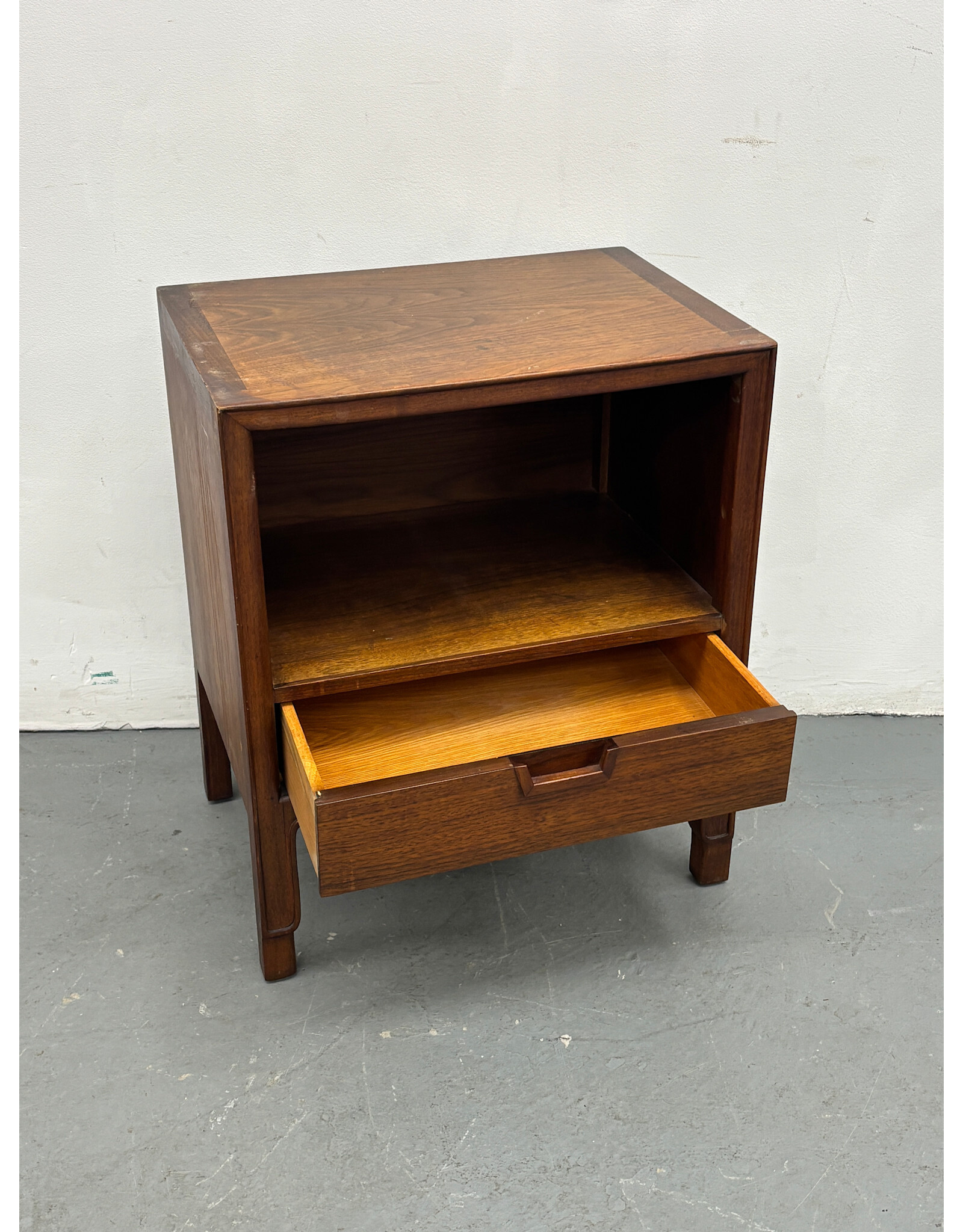 Mount Airy Mid Century Walnut Janus Nightstand