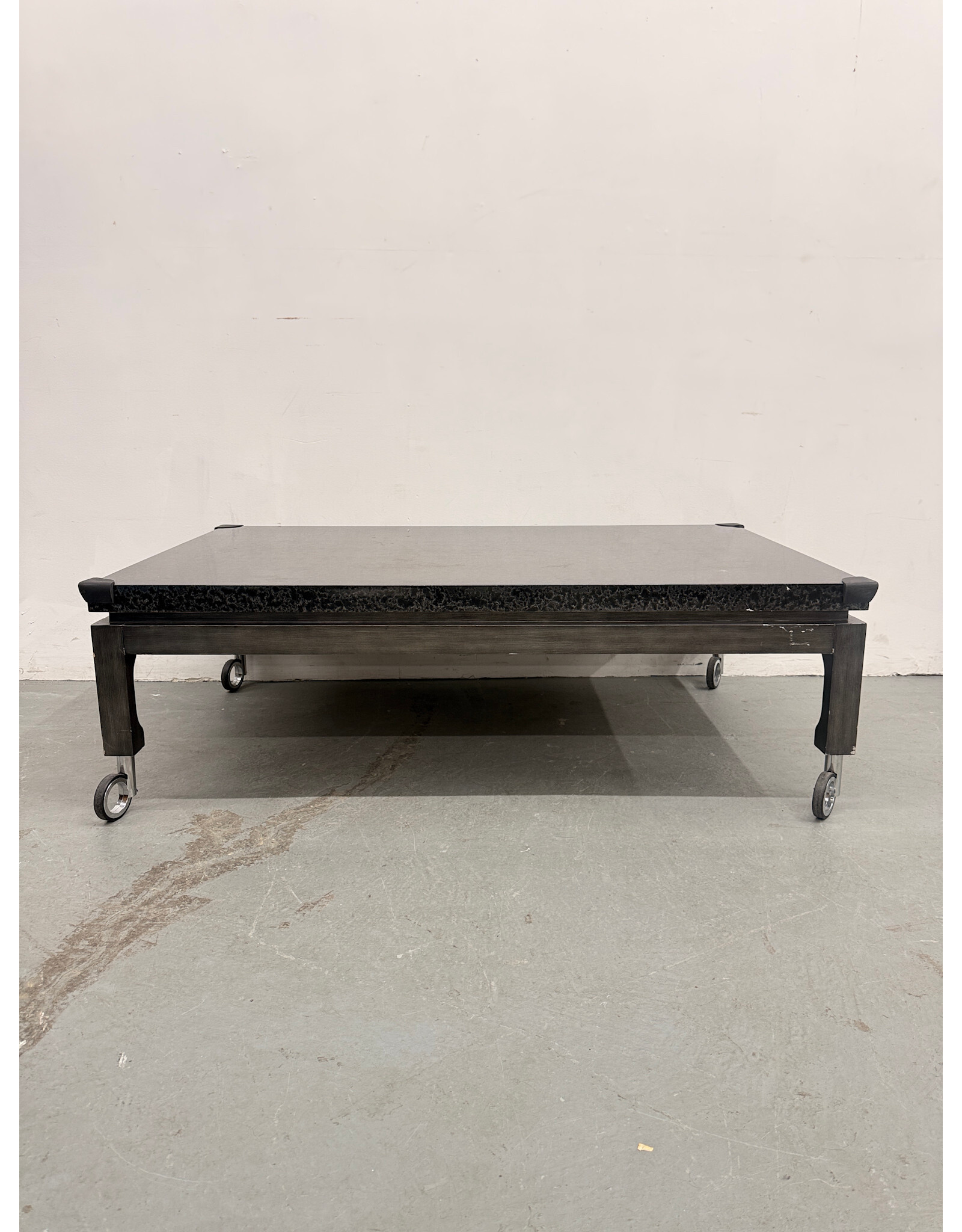 Theodore Alexander Marble Top Rolling Coffee Table