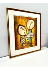 Recital With Cat, framed print 270/380, sgnd Morse