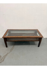Vintage Wooden Style Rectangular Display Case Coffee Table