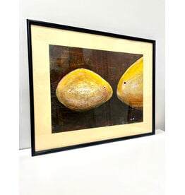 With Mama, framed painting, sgnd H.R.