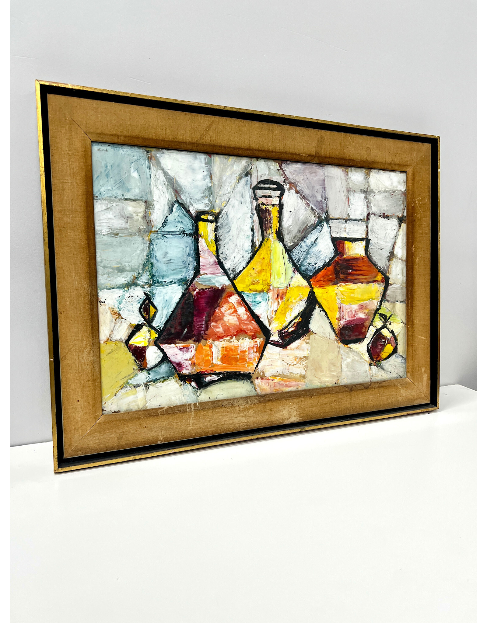 Hauling Nets at Seven Seas Wharf, Gloucester Mass, framed transparent watercolor painting, sgnd Allan Davidson