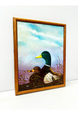 Two Mallards, framed oil on canvas, sgnd D.G.