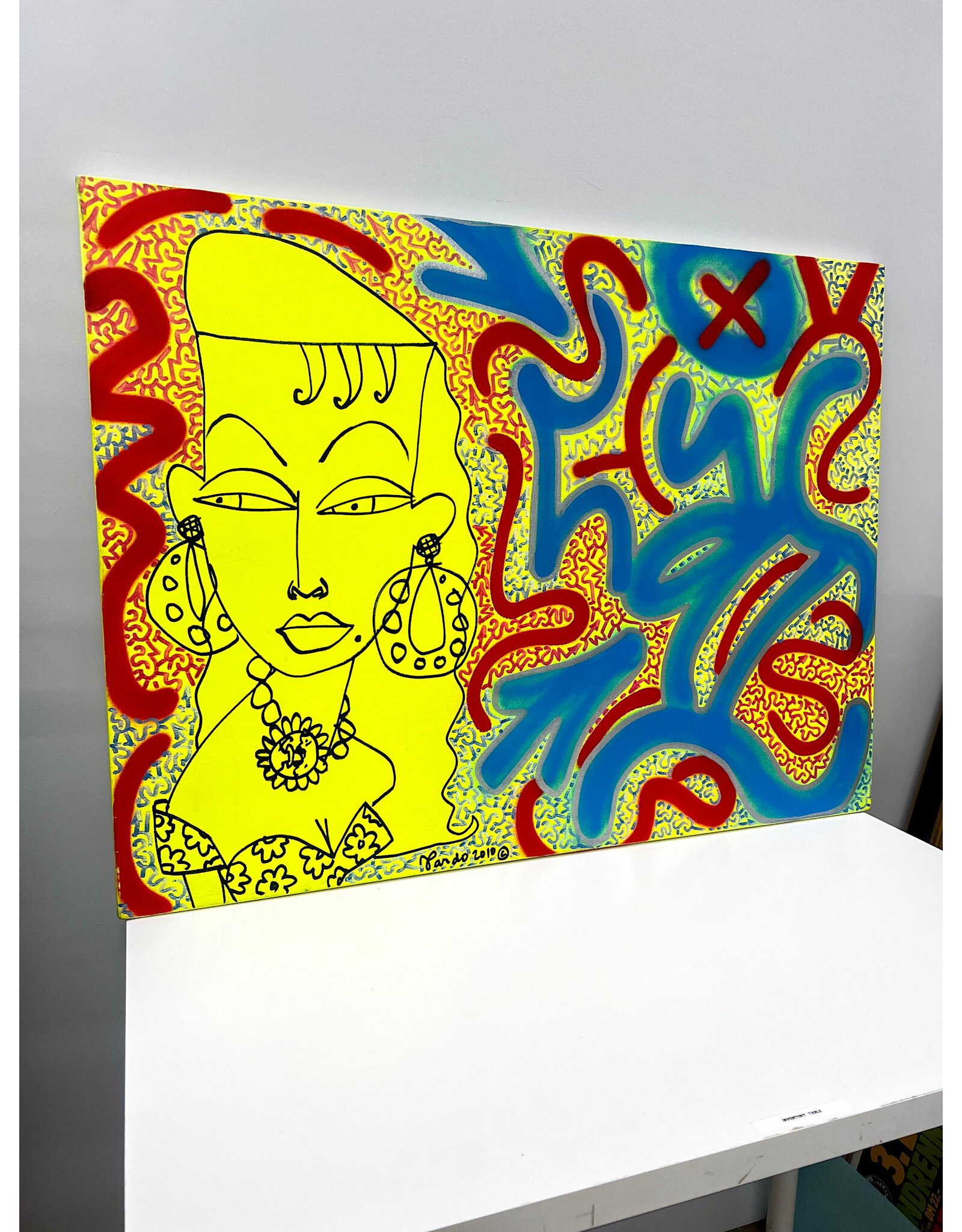Cover Girl, mixed media on canvas, sgnd PRADO 2010