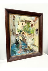 The Canal, framed painting, sgnd Thesis Newer '68