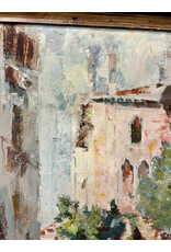The Canal, framed painting, sgnd Thesis Newer '68