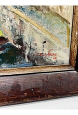 The Canal, framed painting, sgnd Thesis Newer '68