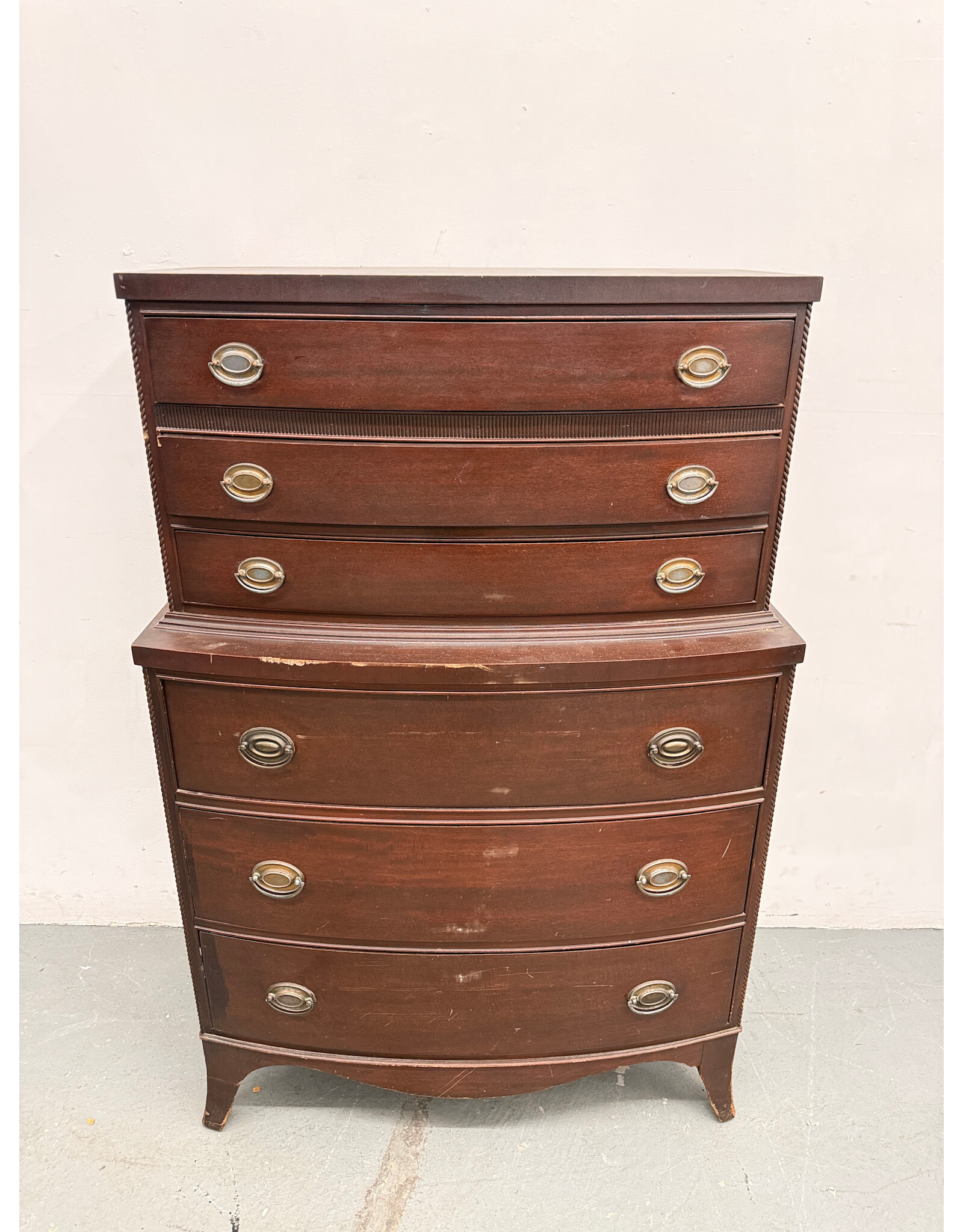 20th Century Style Wood 6-Drawer Tall Chest of Drawers
