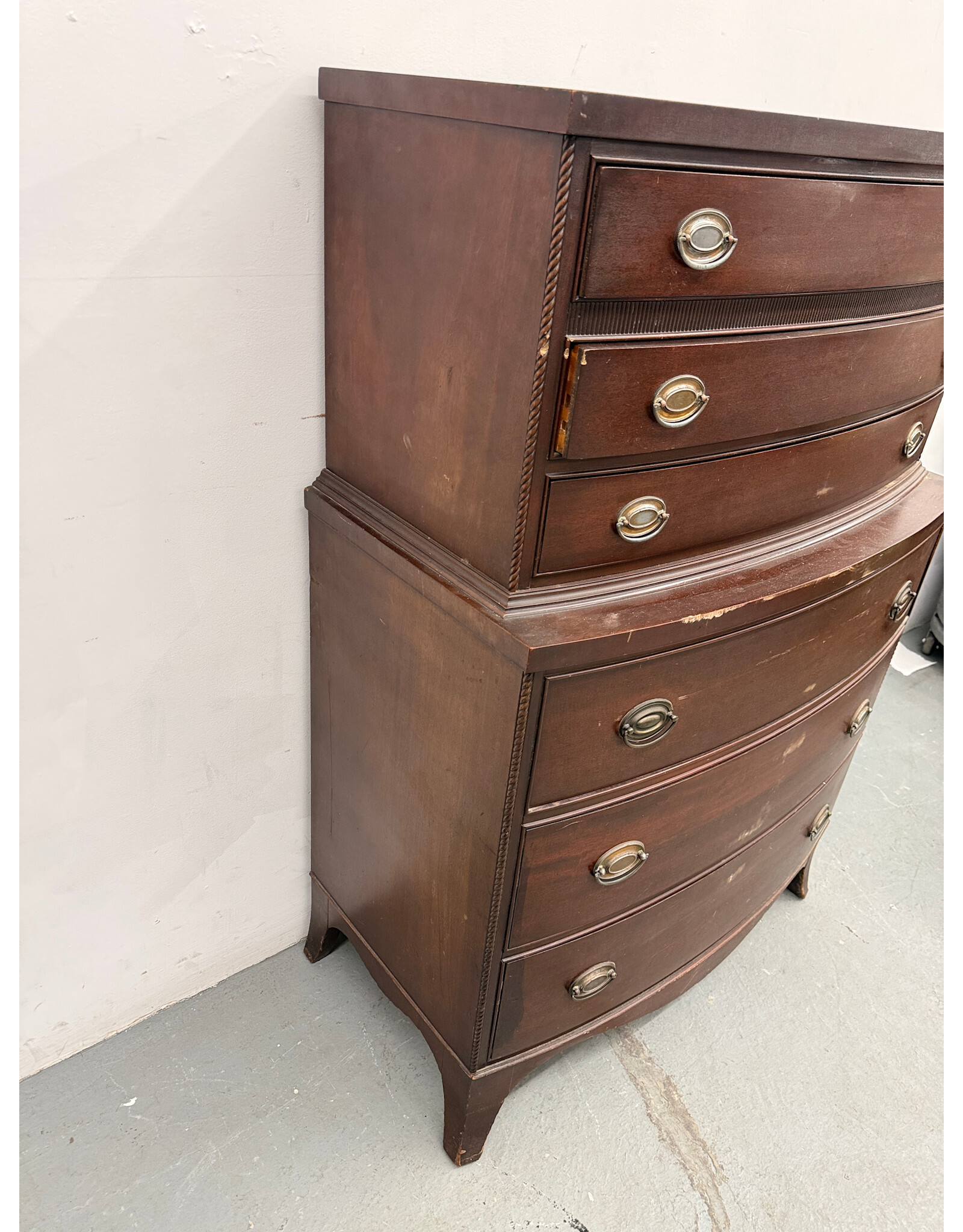20th Century Style Wood 6-Drawer Tall Chest of Drawers