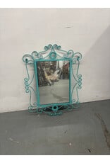 Teal Wrought Iron Mirror