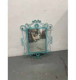 Teal Wrought Iron Mirror