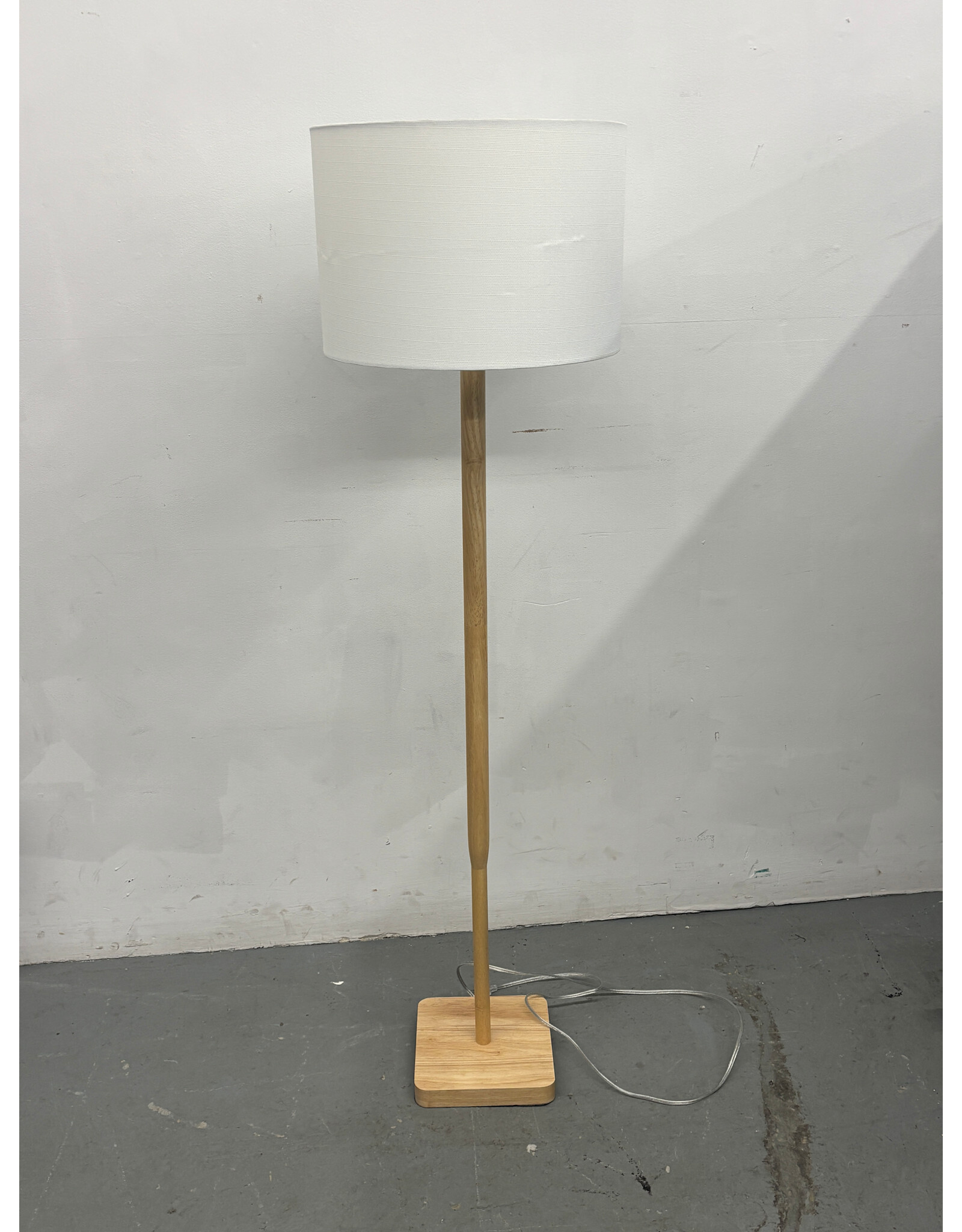 Modern Floor Lamp with Wood Base