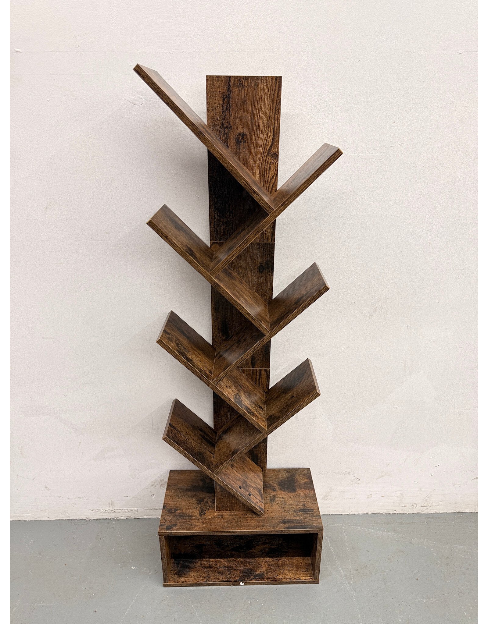 Modern Tree Wooden 8-Shelf Bookshelf