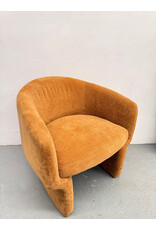 Orange Upholstered Barrel Lounge Chair