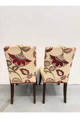 Floral Jacobean Style Upholstered Dining Chairs