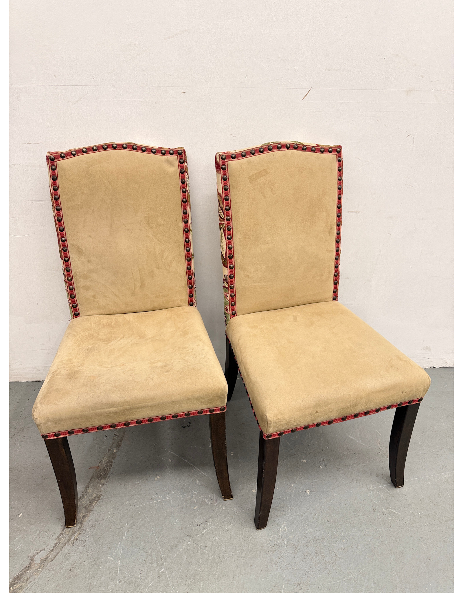 Floral Jacobean Style Upholstered Dining Chairs