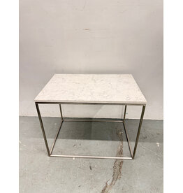White Square Marble Table