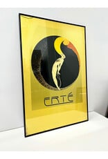 L'Amour by Erte, framed offset gold tone lithograph
