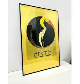 L'Amour by Erte, framed offset gold tone lithograph