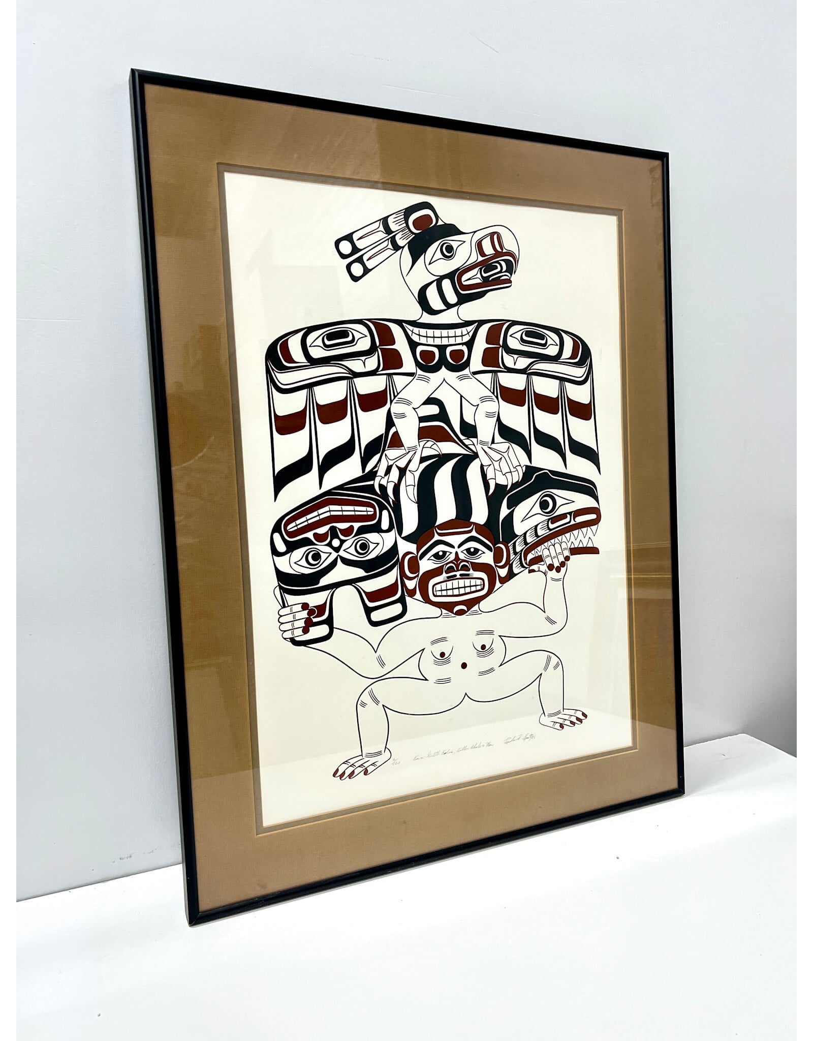 Killer Whale & Man, framed print, sgnd Richard Hunt, 2/120