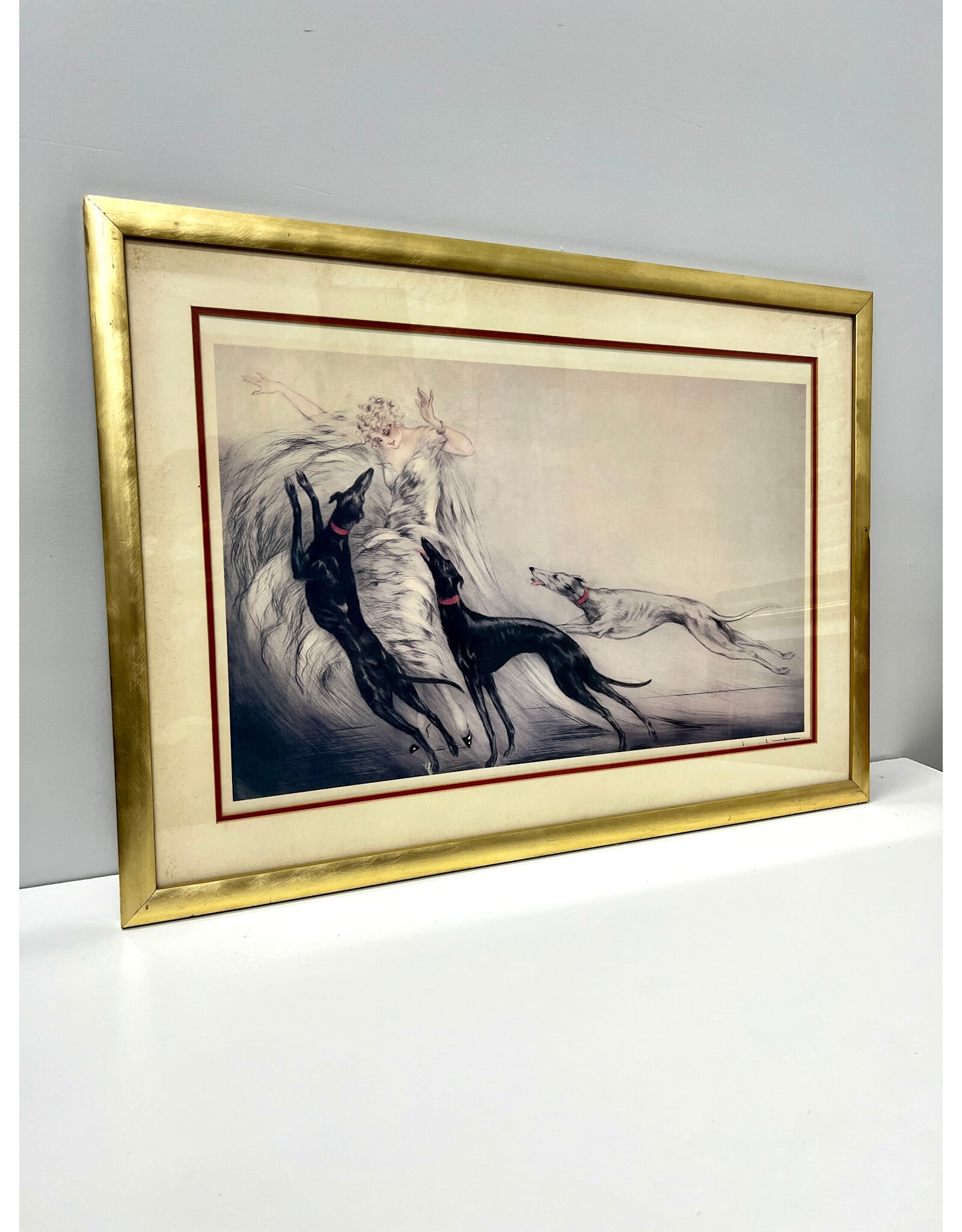 Coursing II by Louis Icart, framed print