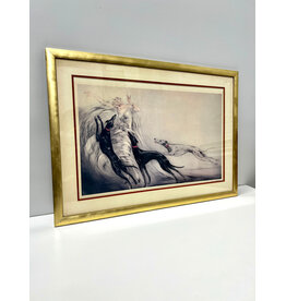 Coursing II by Louis Icart, framed print