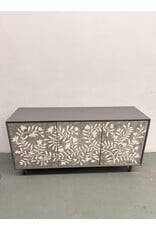 Modern Handmade Bone Inlay Floral Storage Media Unit