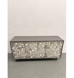 Modern Handmade Bone Inlay Floral Storage Media Unit