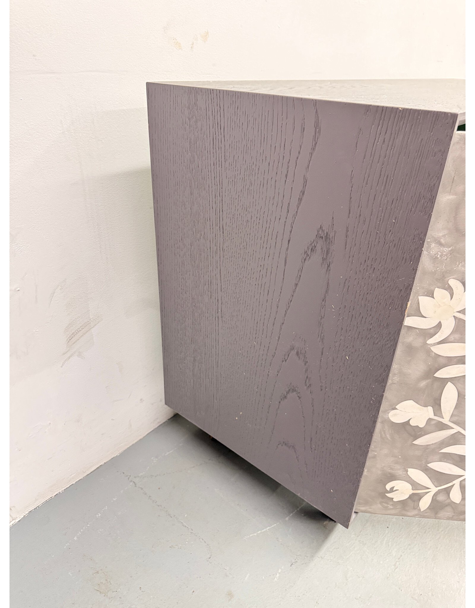 Modern Handmade Bone Inlay Floral Storage Media Unit