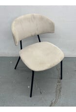 Cream Corduroy Modern Dining Chair