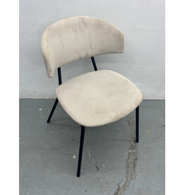 Cream Corduroy Modern Dining Chair